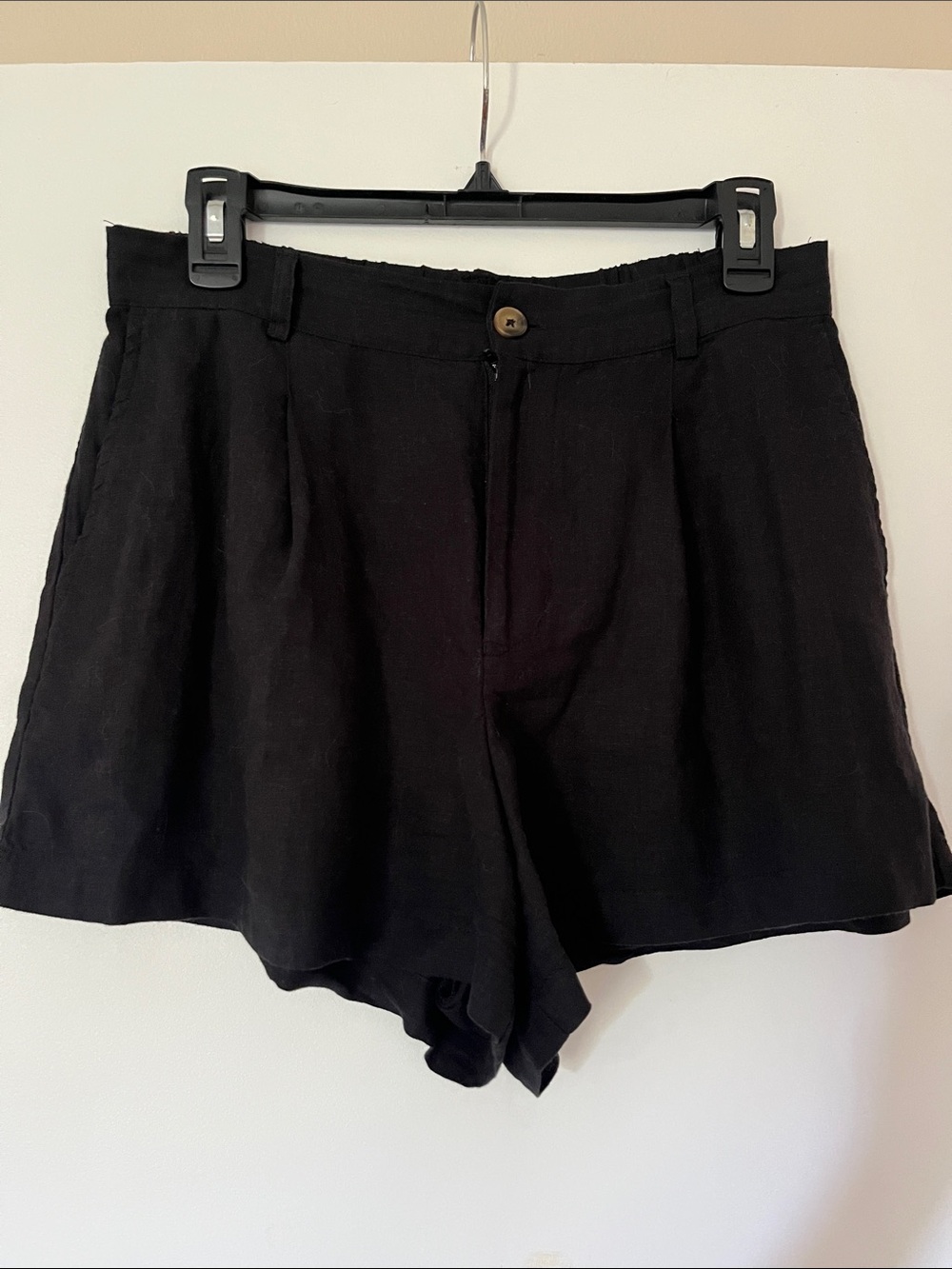Z Supply Black Tailored Linen Blend Shorts
